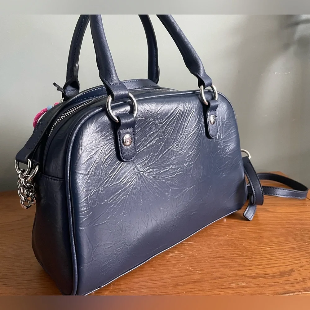Juicy Couture Juicify Satchel Regal Blue Bag Detachable Charms Crossbody NEW